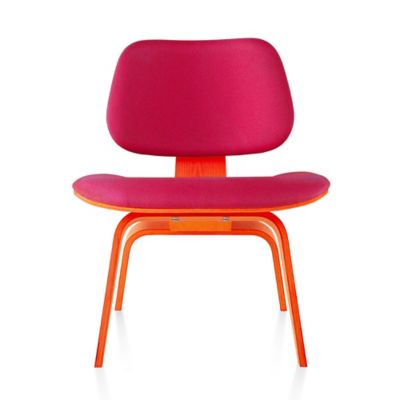 Eames Molded Plywood Lounge Chair with Wood Legs, Upholstered