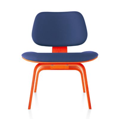 Eames Molded Plywood Lounge Chair with Wood Legs, Upholstered