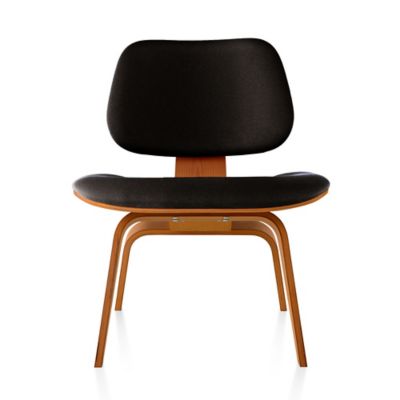 Eames Molded Plywood Lounge Chair with Wood Legs, Upholstered