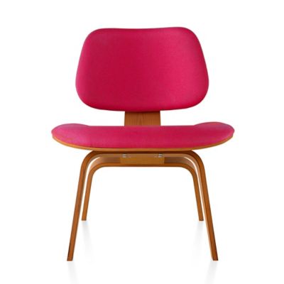 Eames Molded Plywood Lounge Chair with Wood Legs, Upholstered