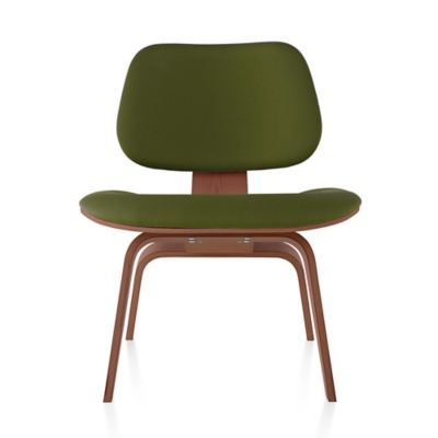 Eames Molded Plywood Lounge Chair with Wood Legs, Upholstered