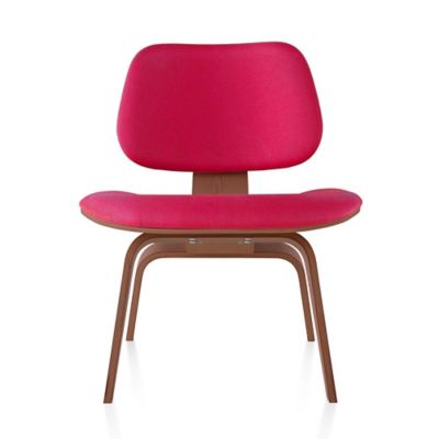 Eames Molded Plywood Lounge Chair with Wood Legs, Upholstered
