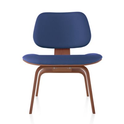 Eames Molded Plywood Lounge Chair with Wood Legs, Upholstered