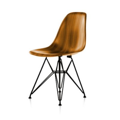 Eames Molded Wood Side Chair with Wire Base