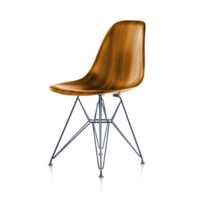 Eames Molded Wood Side Chair with Wire Base