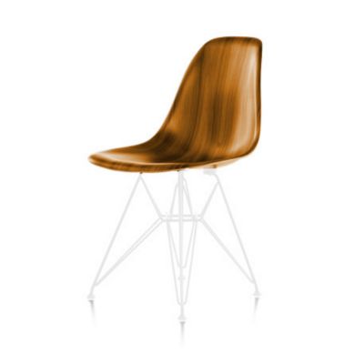 Eames Molded Wood Side Chair with Wire Base