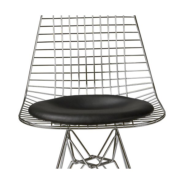 Eames Wire Chair with Leather Seat/Wire Back