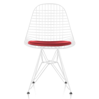 Eames Wire Chair with Leather Seat/Wire Back