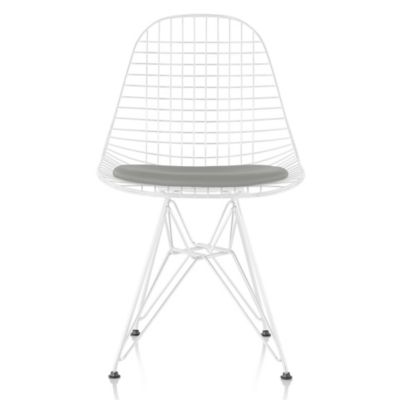 Eames Wire Chair with Leather Seat/Wire Back