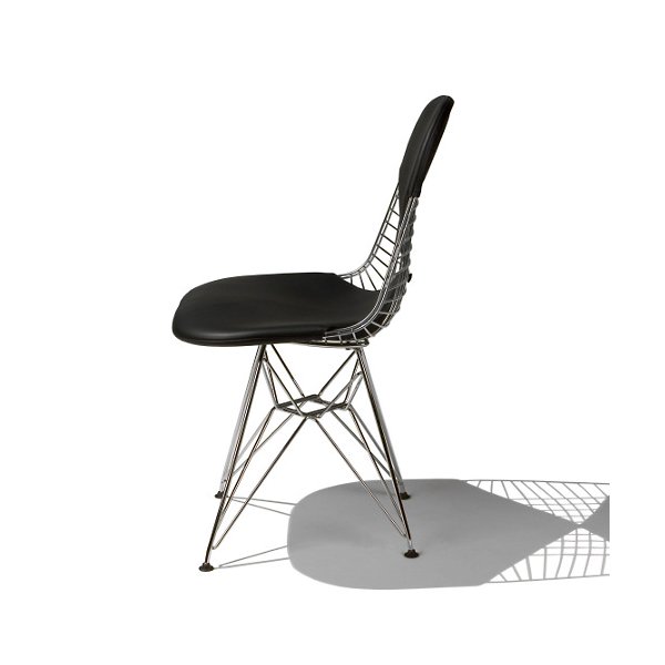 Eames Wire Chair with Leather Seat/Back