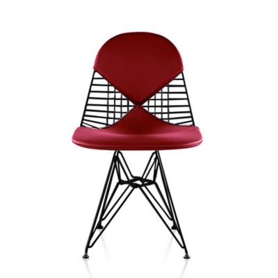 Eames Wire Chair with Leather Seat/Back