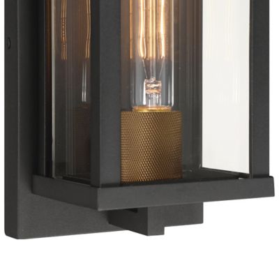 Shown in Textured Black finish, lit, Detail shot