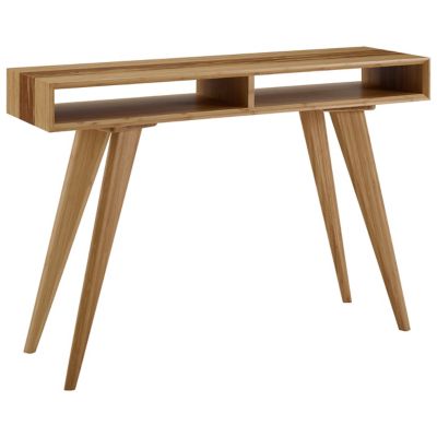 Azara Tiger Console Table With Tiger Exotic Inlay, Caramelized