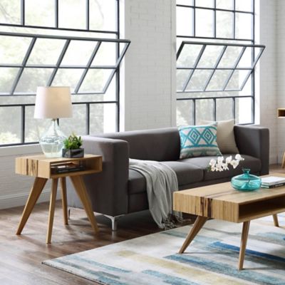 Azara Tiger End Table With Tiger Exotic Inlayand Caramelized by Greenington at