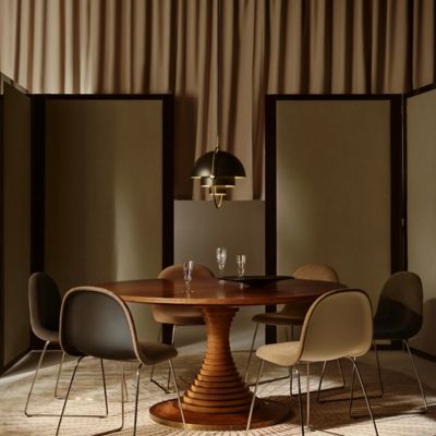Shown in Black Semi Matte with Brass color, in use