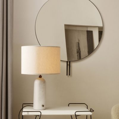 Shown in White Marble Base finish, Canvas Shade color, in use