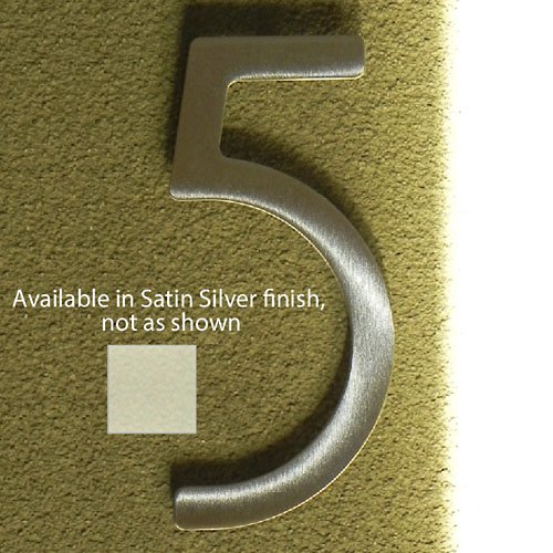 House Numbers (Five/Satin Silver/5 Inch) - OPEN BOX RETURN