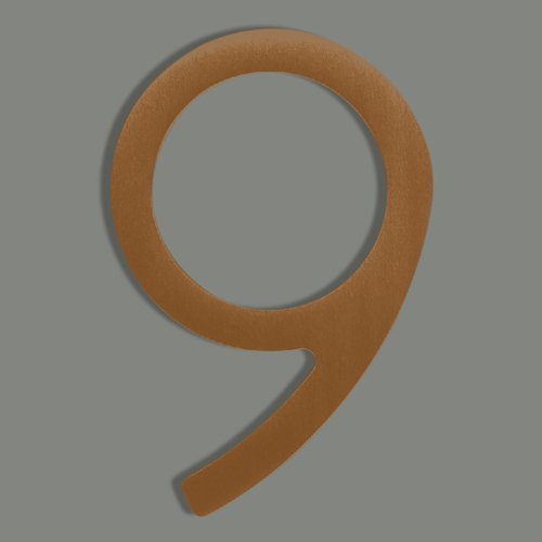 House Numbers by HouseArt (8 Inch/Rust/Nine)-OPEN BOX RETURN