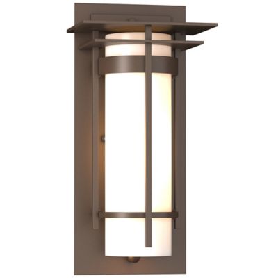Banded Coastal Outdoor Wall Sconce with Top Plate