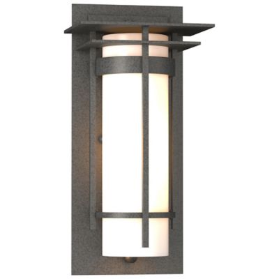 Banded Coastal Outdoor Wall Sconce with Top Plate