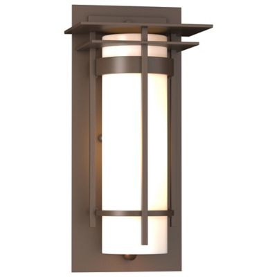 Banded Coastal Outdoor Wall Sconce with Top Plate