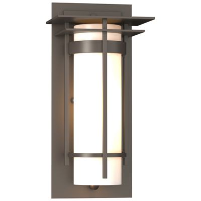 Banded Coastal Outdoor Wall Sconce with Top Plate