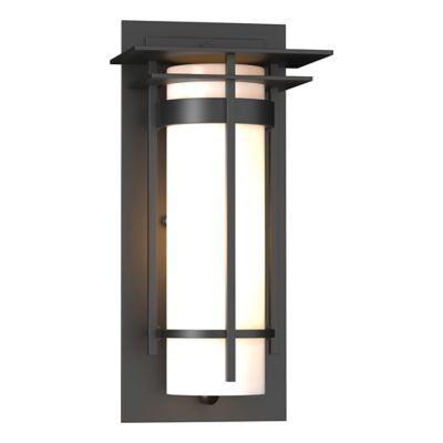 Banded Coastal Outdoor Wall Sconce with Top Plate