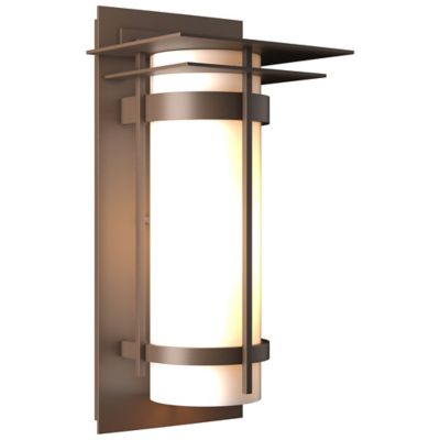 Banded Coastal Outdoor Wall Sconce with Top Plate