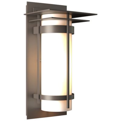 Banded Coastal Outdoor Wall Sconce with Top Plate