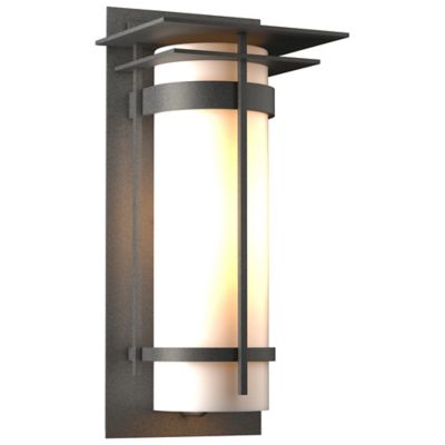 Banded Coastal Outdoor Wall Sconce with Top Plate