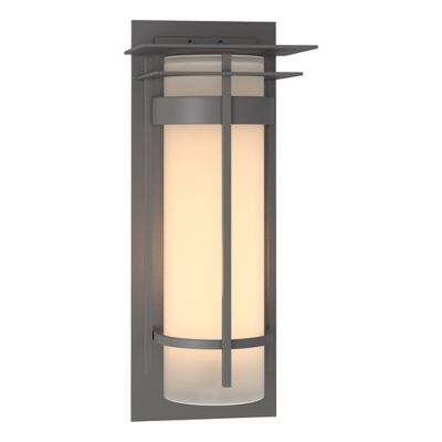 Banded Coastal Outdoor Wall Sconce with Top Plate