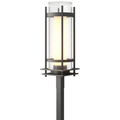 Banded Seeded Glass Outdoor Post Light