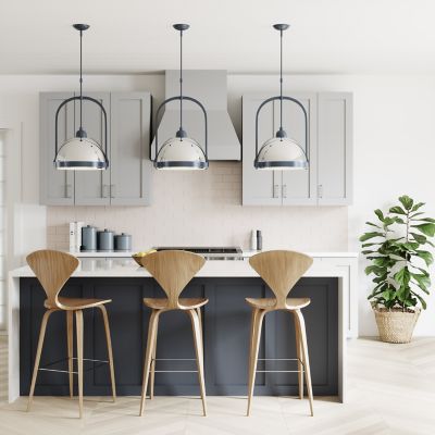 Atlas Dome Navy Pendant