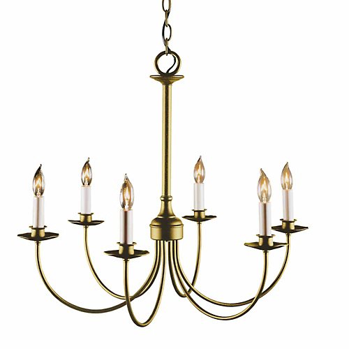 Simple Lines Six Arms Chandelier (Gold) - OPEN BOX RETURN
