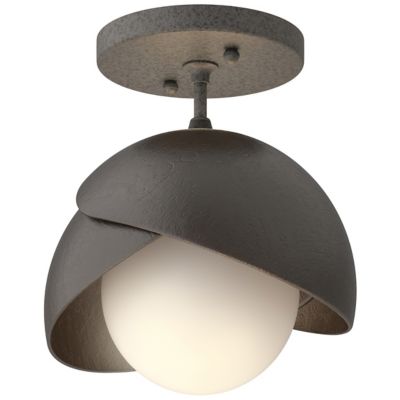 Brooklyn 1-Light Double Shade Semi-Flushmount