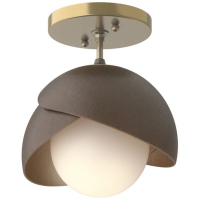 Brooklyn 1-Light Double Shade Semi-Flushmount