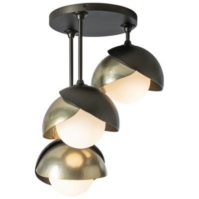 Brooklyn 3-Light Double Shade Semi-Flushmount