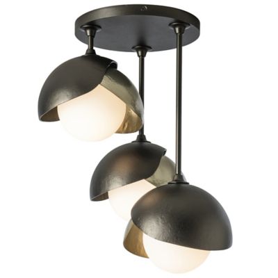 Brooklyn 3-Light Double Shade Semi-Flushmount