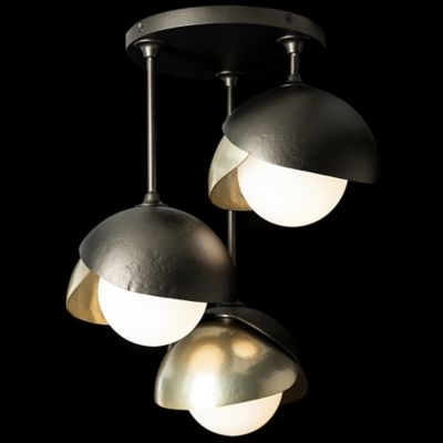 Brooklyn 3-Light Double Shade Semi-Flushmount