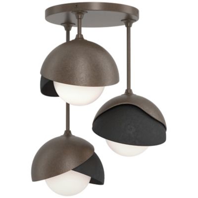 Brooklyn 3-Light Double Shade Semi-Flushmount