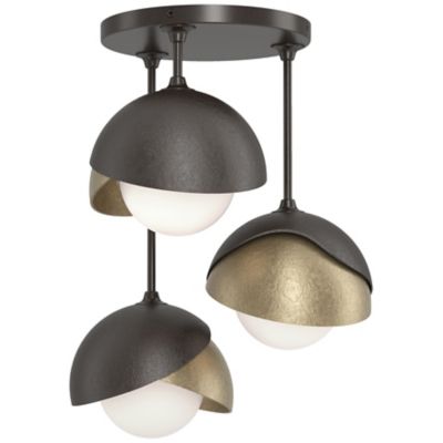 Brooklyn 3-Light Double Shade Semi-Flushmount