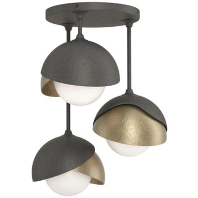 Brooklyn 3-Light Double Shade Semi-Flushmount