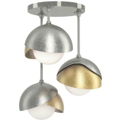 Brooklyn 3-Light Double Shade Semi-Flushmount