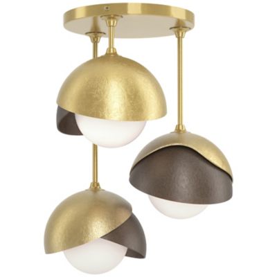 Brooklyn 3-Light Double Shade Semi-Flushmount