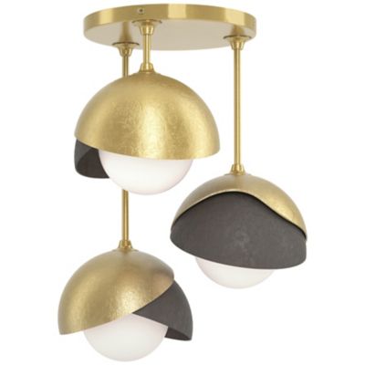 Brooklyn 3-Light Double Shade Semi-Flushmount