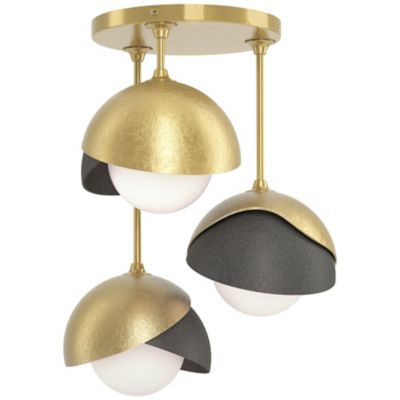 Brooklyn 3-Light Double Shade Semi-Flushmount