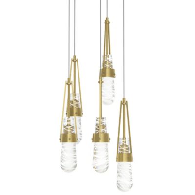 Link Blown Glass Round Multi-Light Pendant