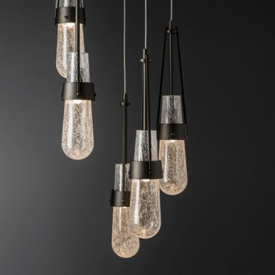 Link Blown Glass Round Multi-Light Pendant