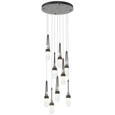 Link Blown Glass Round Multi-Light Pendant