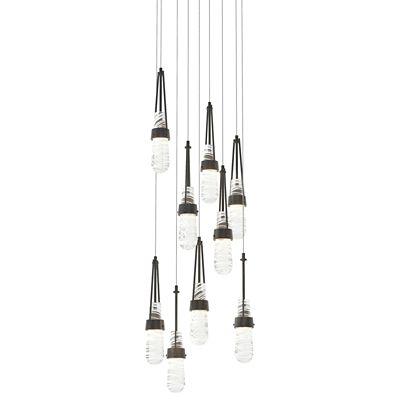 Link Blown Glass Round Multi-Light Pendant